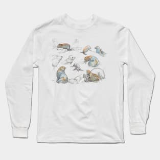 sketches of New zealand seals Long Sleeve T-Shirt